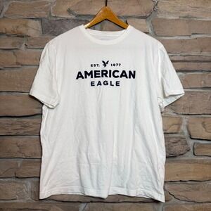 American Eagle Outfitters Mens White Short Sleeve Graphic T Shirt Size M